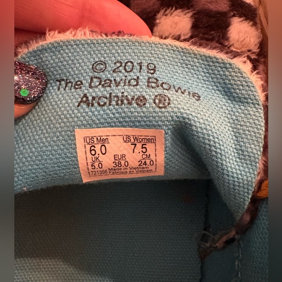 Vans Special Edition β¨ David Bowie π¨π»βπ€ Hunky Dory Checkers Slip-On 7 1/2 - Picture 8 of 10